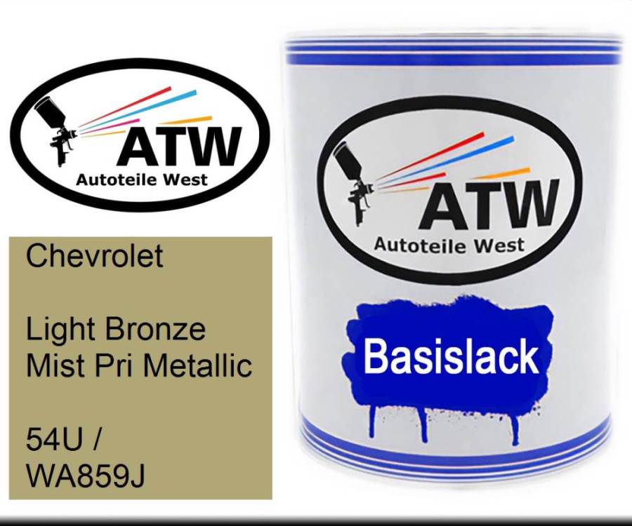 Chevrolet, Light Bronze Mist Pri Metallic, 54U / WA859J: 1L Lackdose, von ATW Autoteile West.